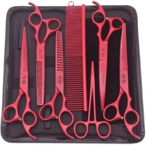 Set tijeras Purple Dragon 7'' + peine + pinza oídos