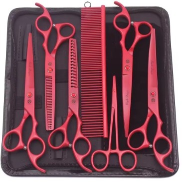 Set tijeras Purple Dragon 7'' + peine + pinza oídos