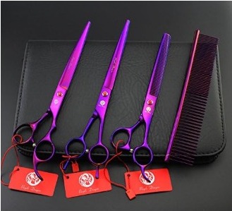 Set tijeras Purple Dragon 7'' + peine