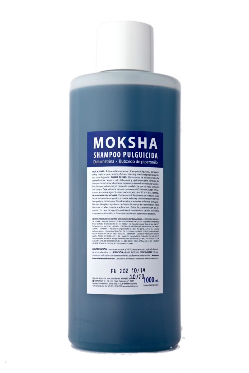 1699623940349 Shampoo pulguicida Moksha 1 litro