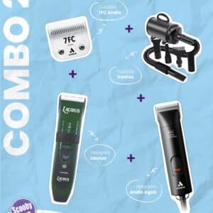 Combo peladora Andis AGCB + cuchilla Andis 7FC + turbina Ventus + peladora Laurus